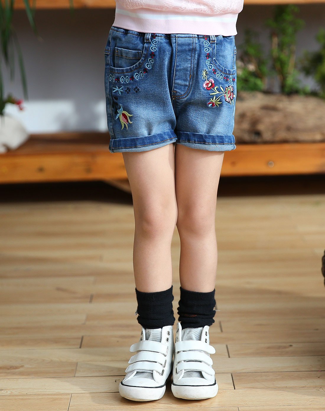 布布发现童装女童短裤中大儿童热裤夏装女孩百搭牛仔裤子