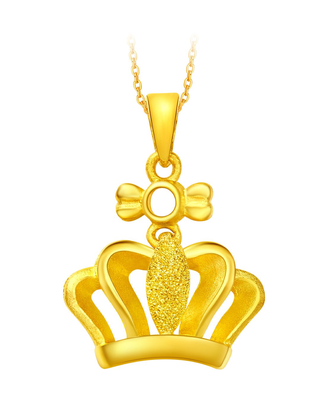 周大福 女王皇冠黄金吊坠(不含项链)(计价)