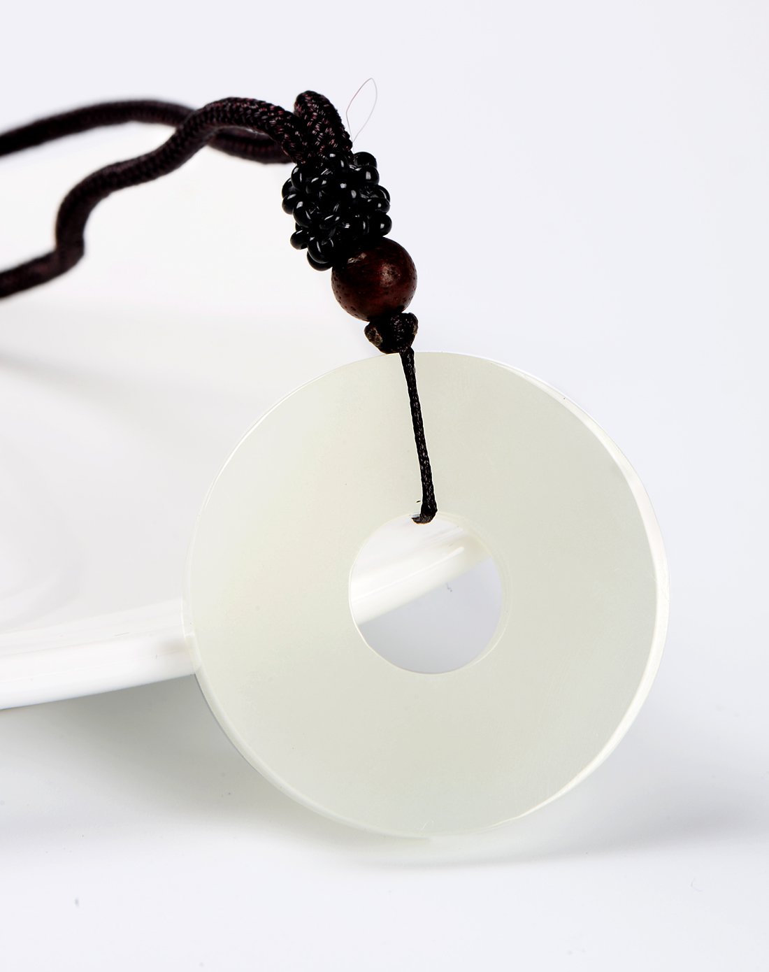 伊戴娇 和田白玉怀古平安扣挂件