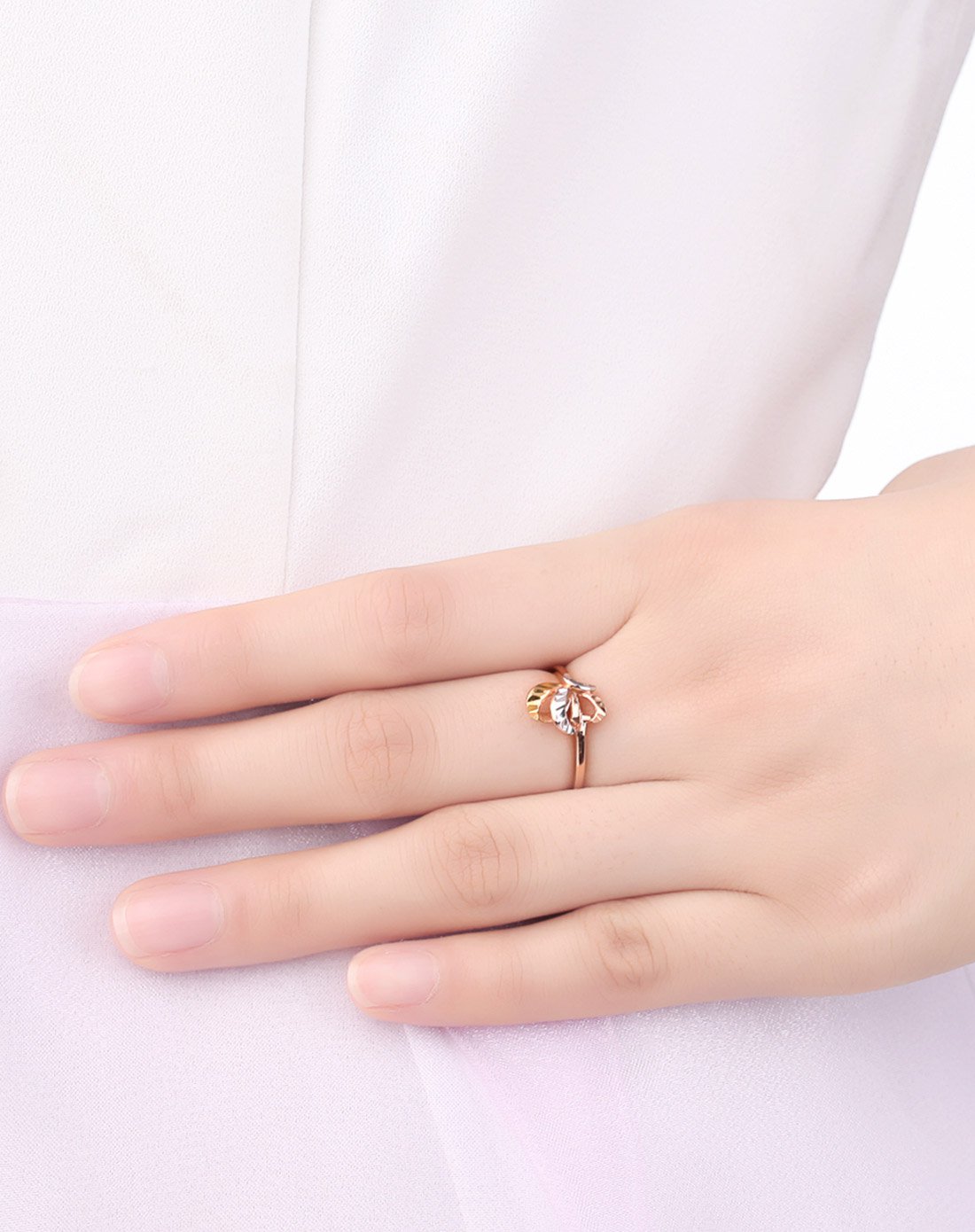 谢瑞麟tsl钻石专场18k金三色金幸福指环戒指58t-ae525_唯品会