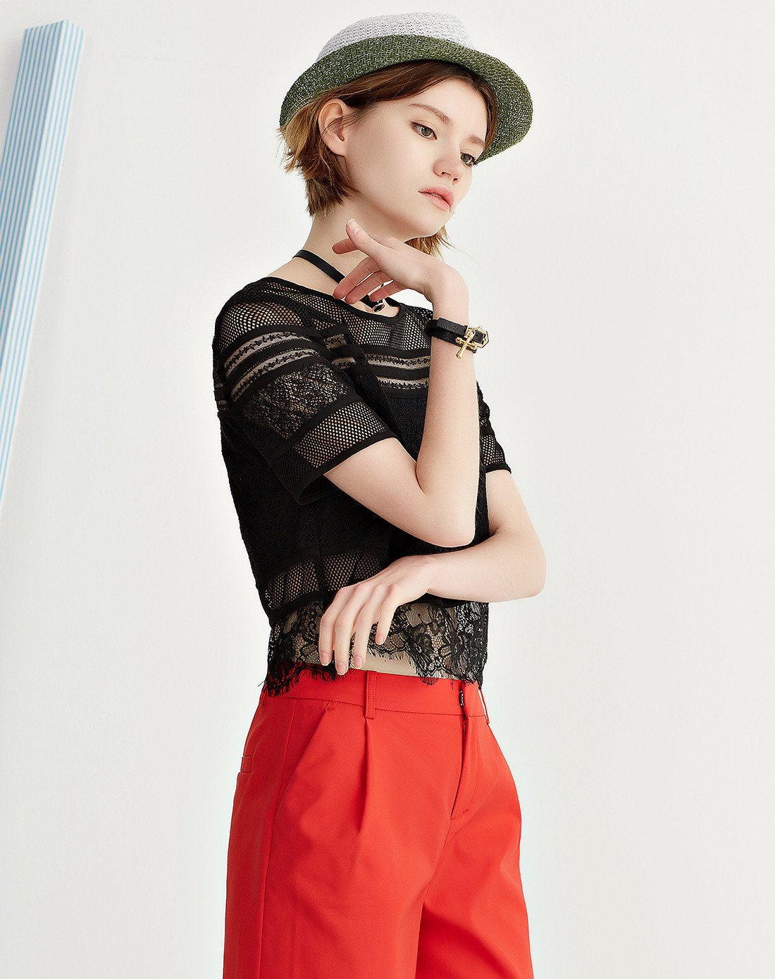 衣香丽影& kbne女装性感透视雪纺衫黑色16043113991_唯品会