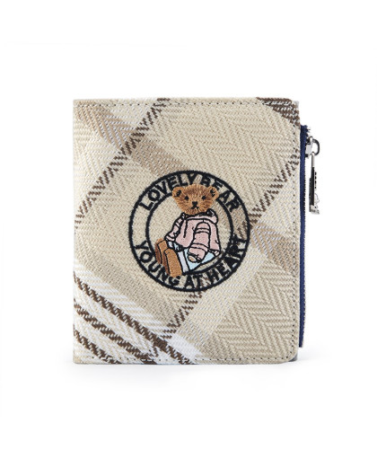 可爱熊梦之喜两折拉链短款钱包