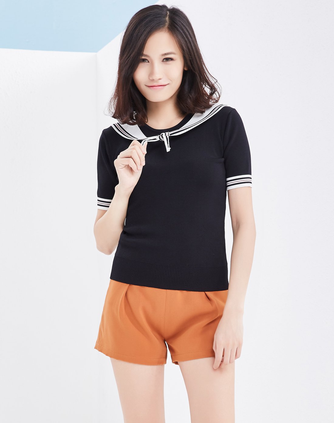 海军风女士针织衫