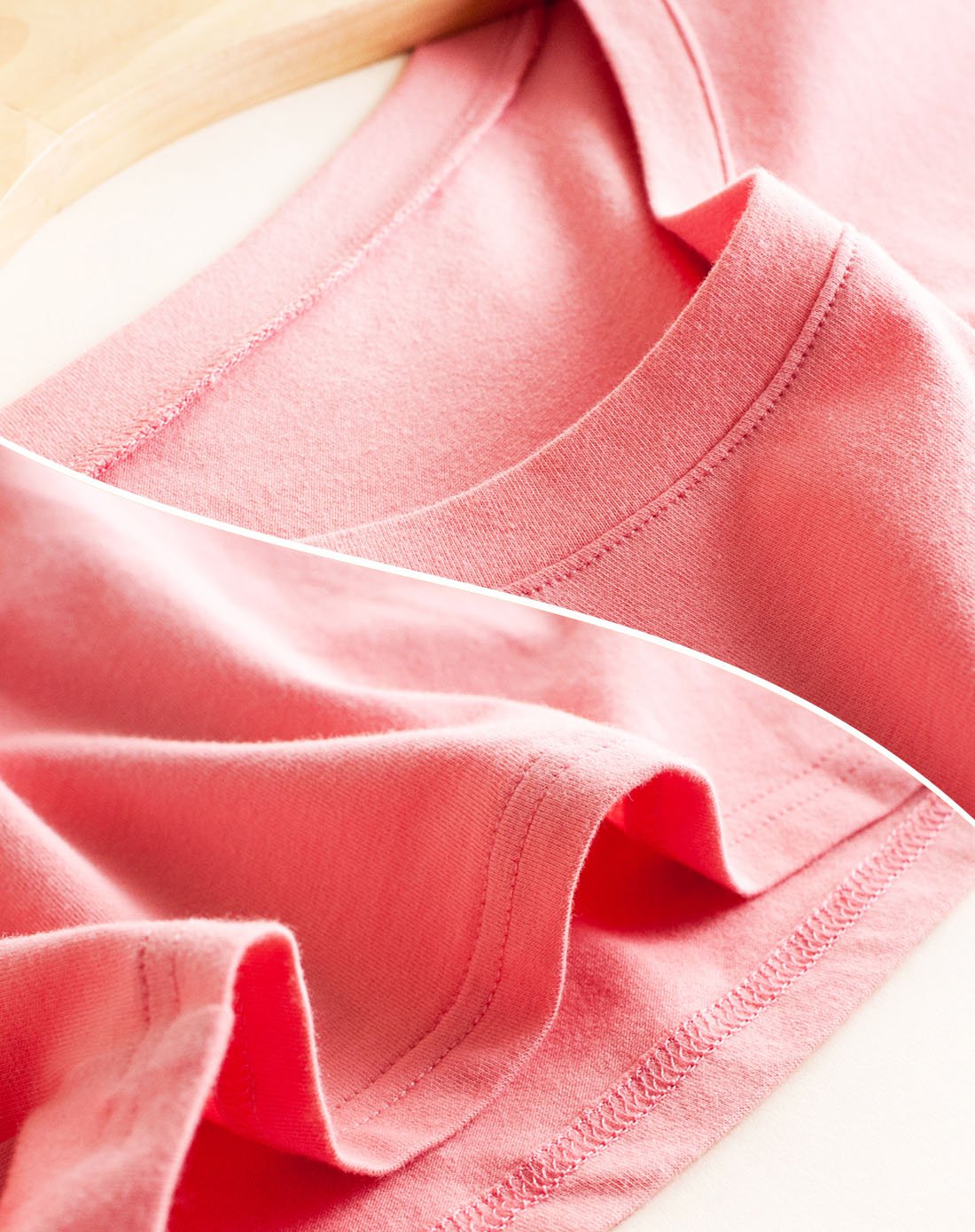 潮流纯色短袖女家居服套装-豆沙色