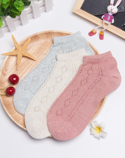 优臣品袜子专场梦幻少女(金银丝粗针镂空女船袜)3双装l-w0700_唯品会