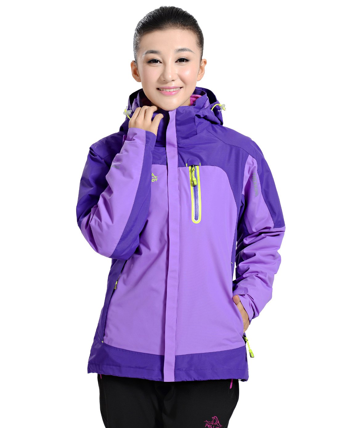 伯希和pelliot休闲户外服装上新专场防水保暖可拆卸 女款紫色冲锋衣