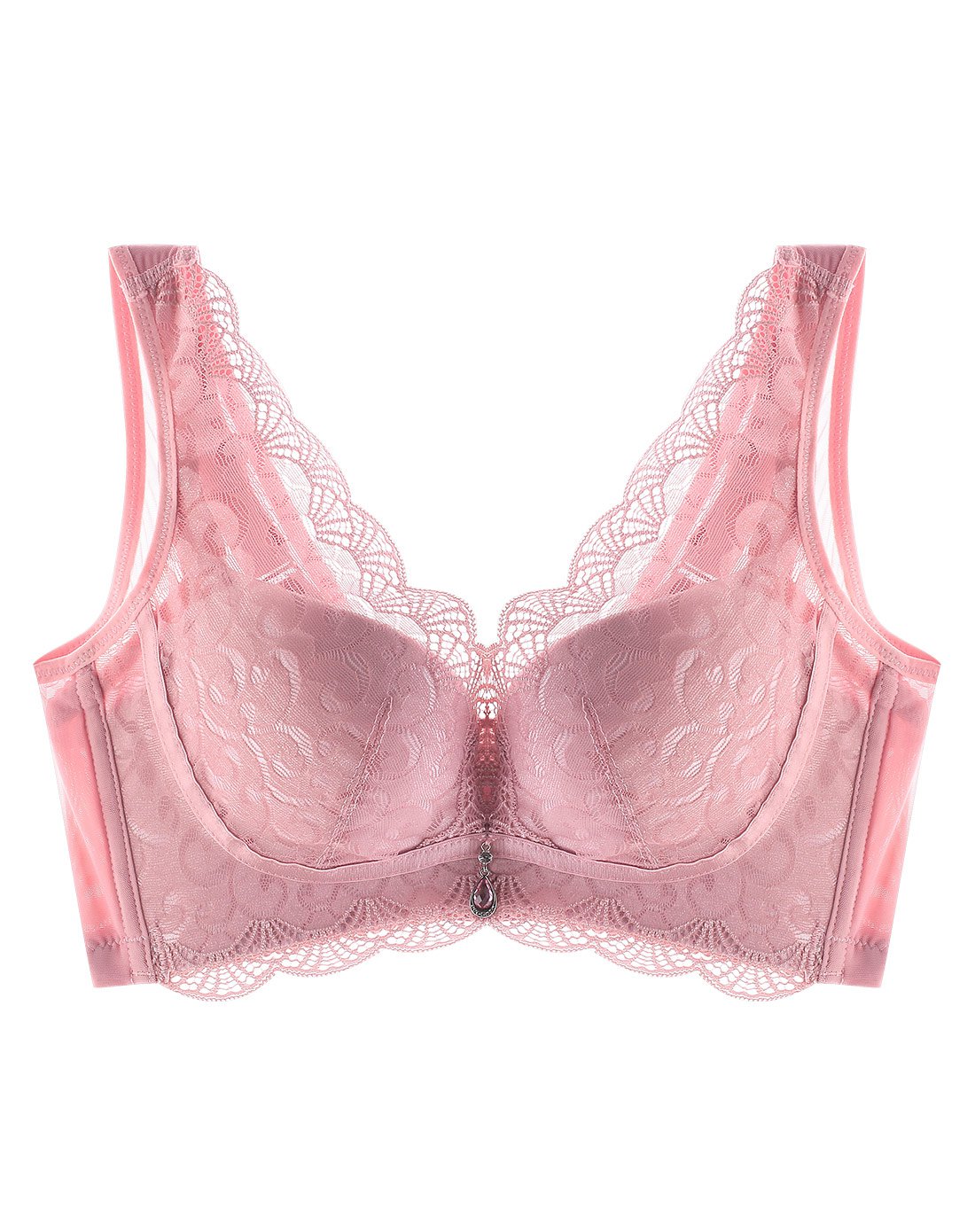 润微浮生若梦系列无钢圈蕾丝性感聚拢文胸肤色