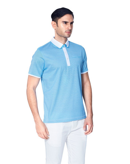 清爽休闲细纹浅色短袖t恤