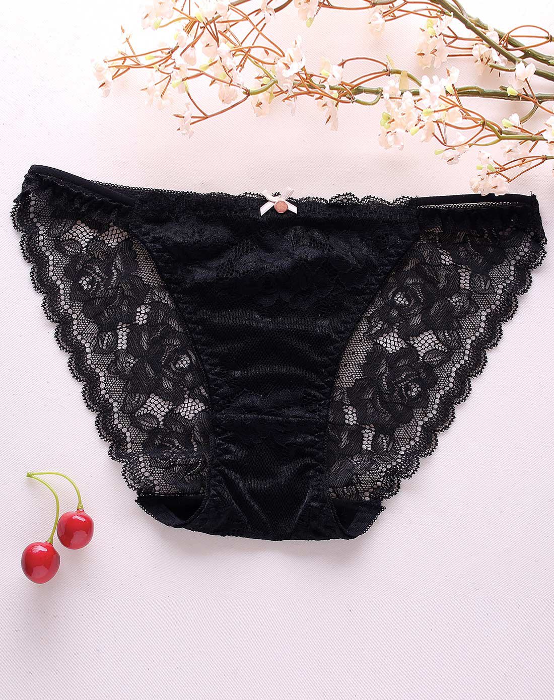 蕾丝性感时尚镂空透气低腰舒适女士内裤浅蓝色