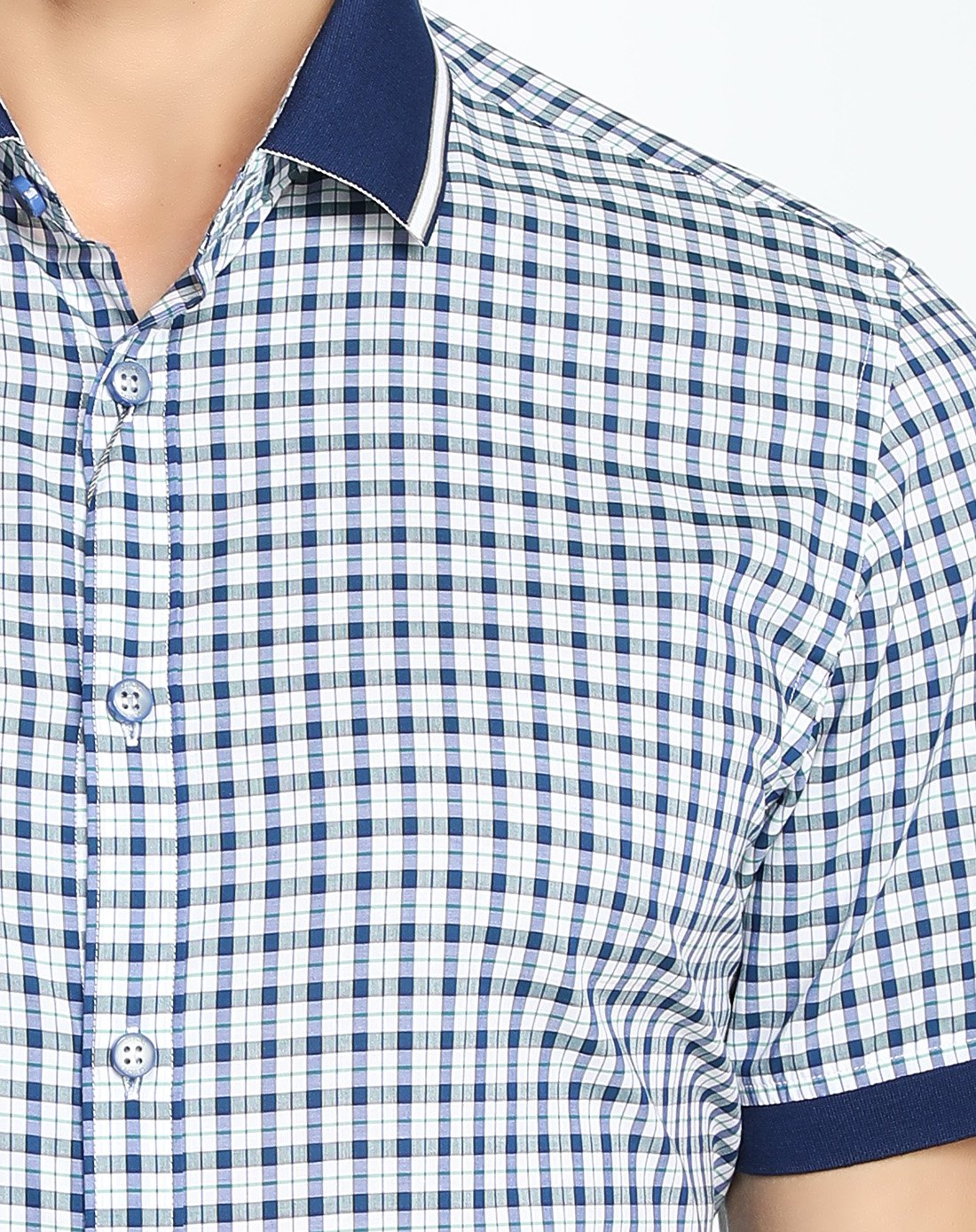 迪赛deicae男装品牌钜献专场全棉面料轻薄舒适拼罗纹领休闲短衬342224