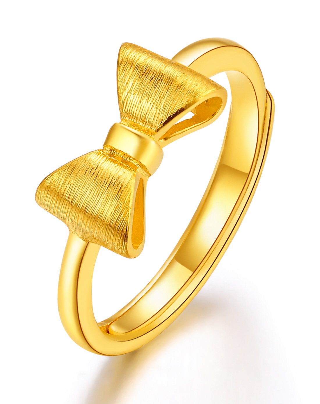 足黄金蝴蝶结戒指