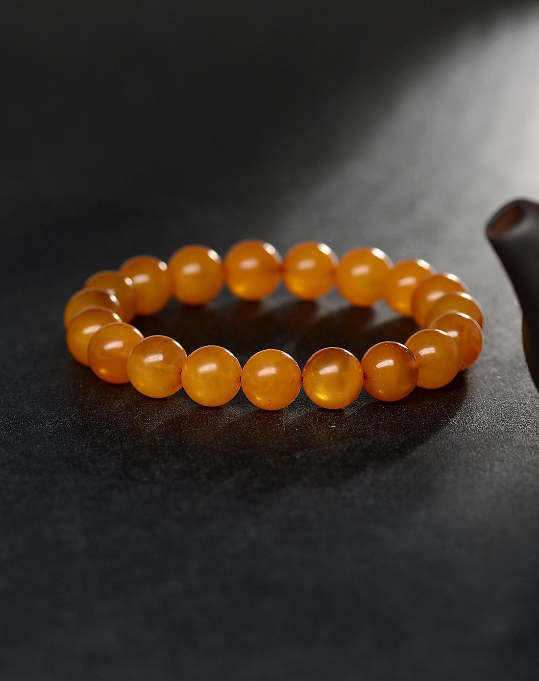 9mm金棕色老蜜蜡手链/琥珀手串/琥珀手链