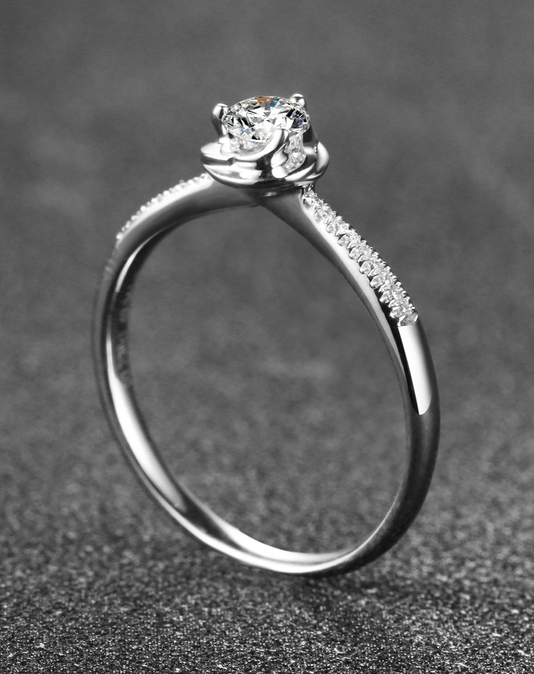 h色18k白金钻石女戒-馨予