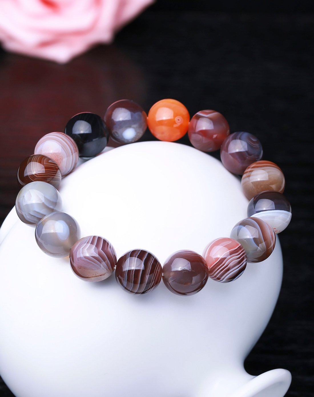 波斯缠丝玛瑙盘珠手链男女单圈 简约民族风饰品 玛瑙佛珠手串