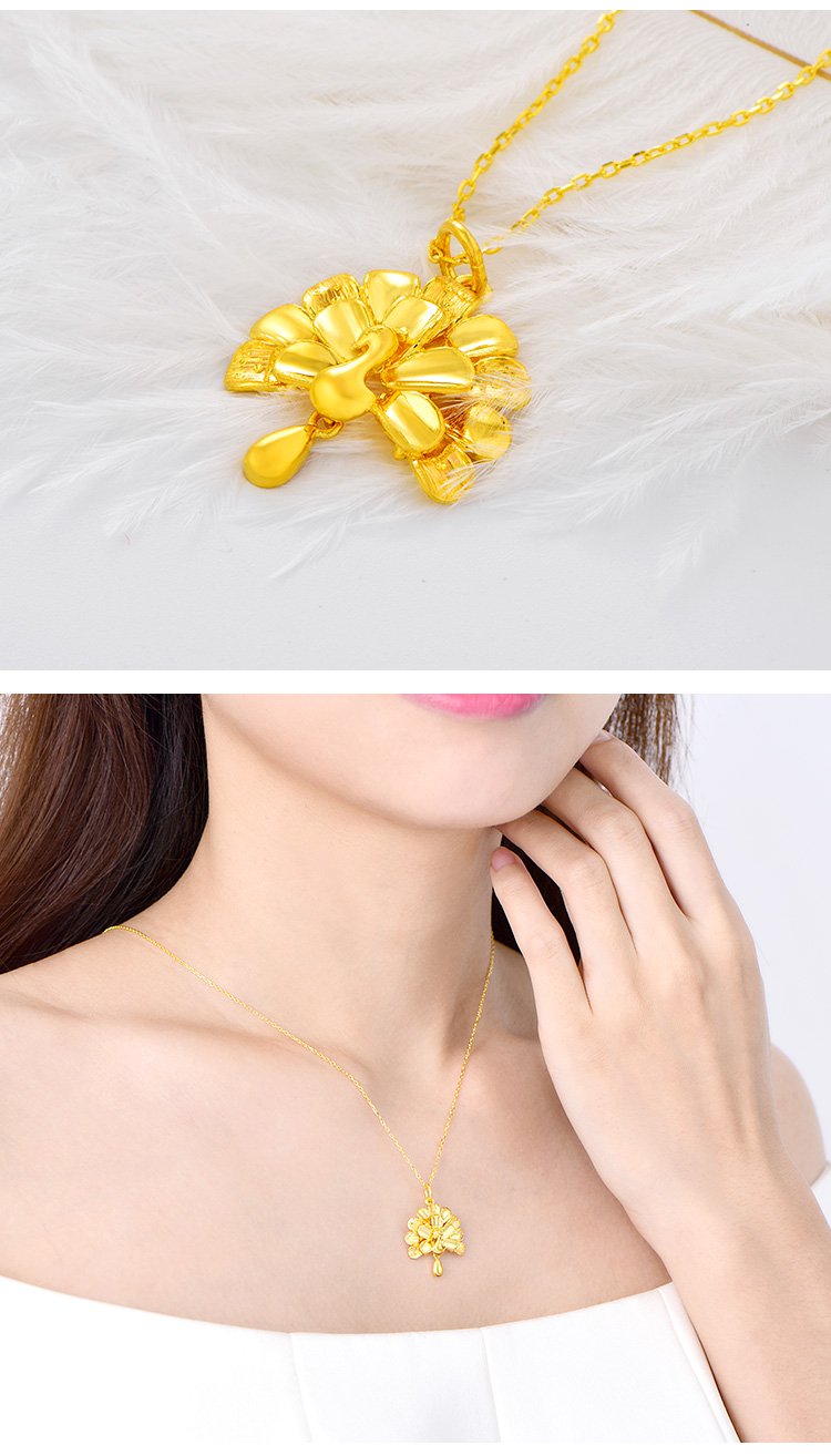 赛菲尔万足 孔雀开屏足金999.9黄金吊坠女士(不含链/计价)