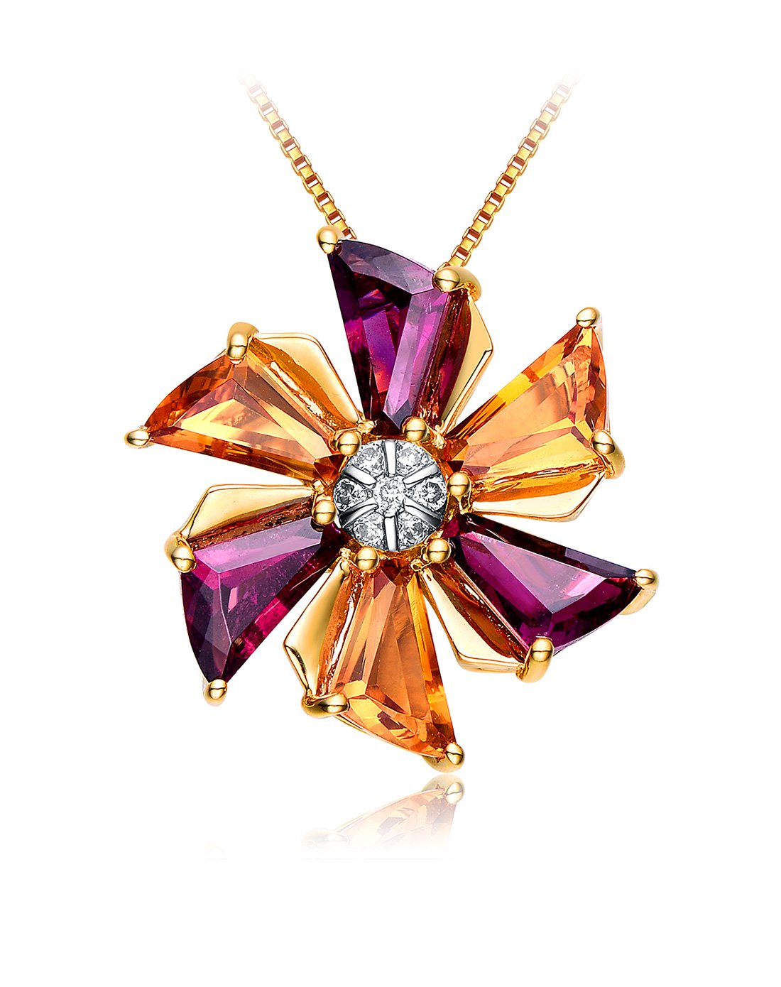 彩宝大师enzo珠宝专场enzo 彩虹系列 18k黄金双色彩宝吊坠5ep6003567c