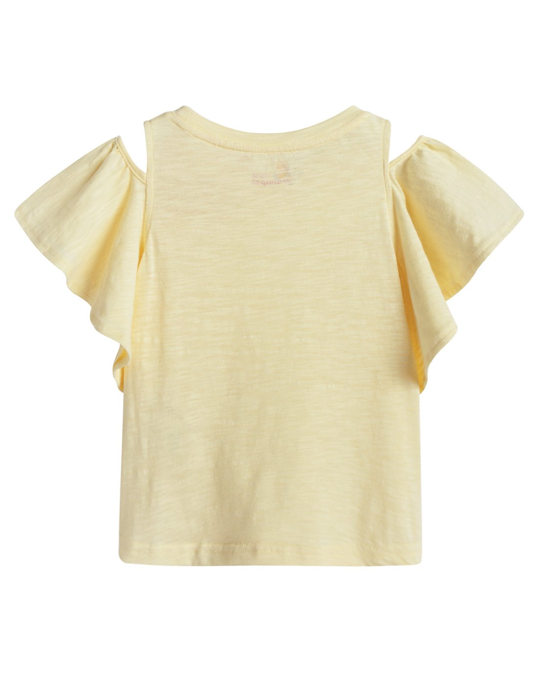 女童蝴蝶t恤黄色