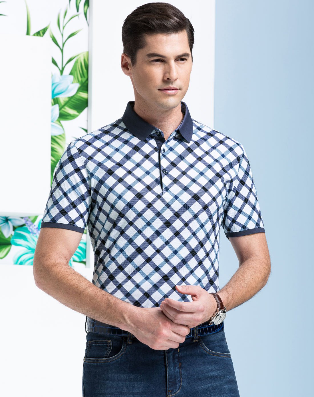 夏季纯棉商务休闲翻领polo衫