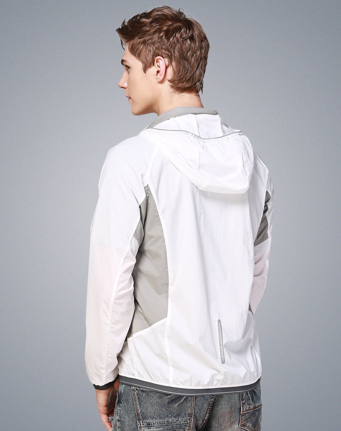 [新款]亲肤舒适透气 男款弹力防晒衣白色