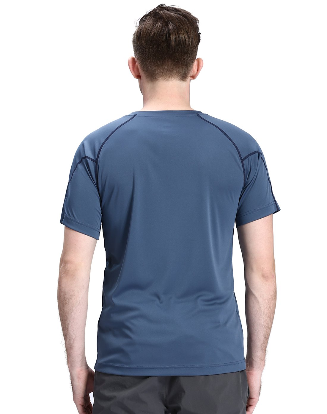 经典简约时尚休闲 男款短t浅青