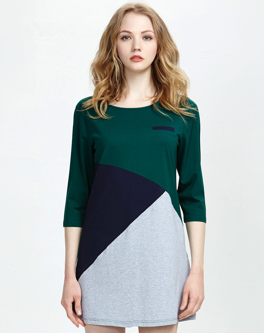 女士拼接中长款外穿上衣大红