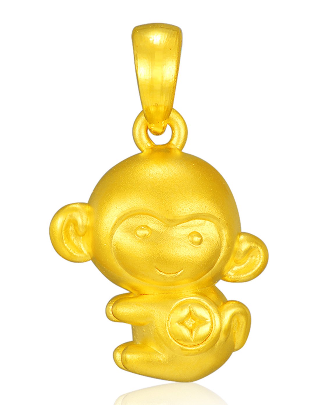 3d硬金思考猴吊坠(送银镀金链)定价