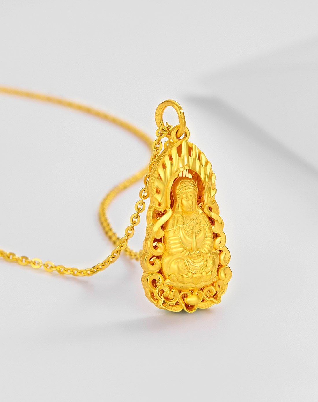 足金静心观音吊坠(送挂绳)(不含链)计价