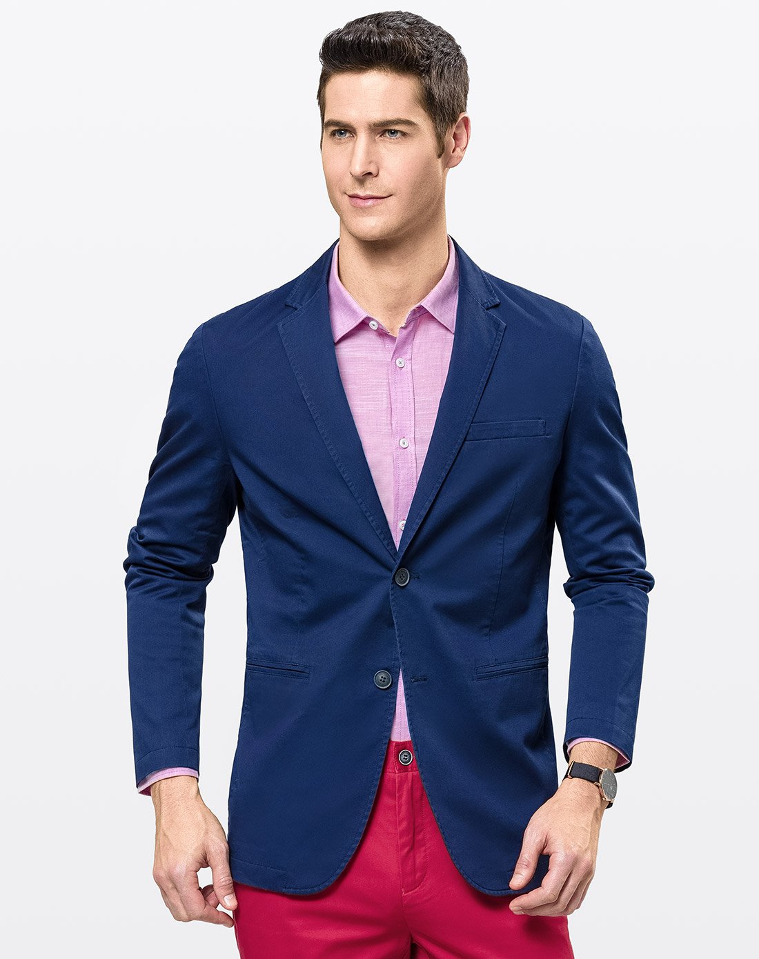 男士新品商务休闲修身休闲单西