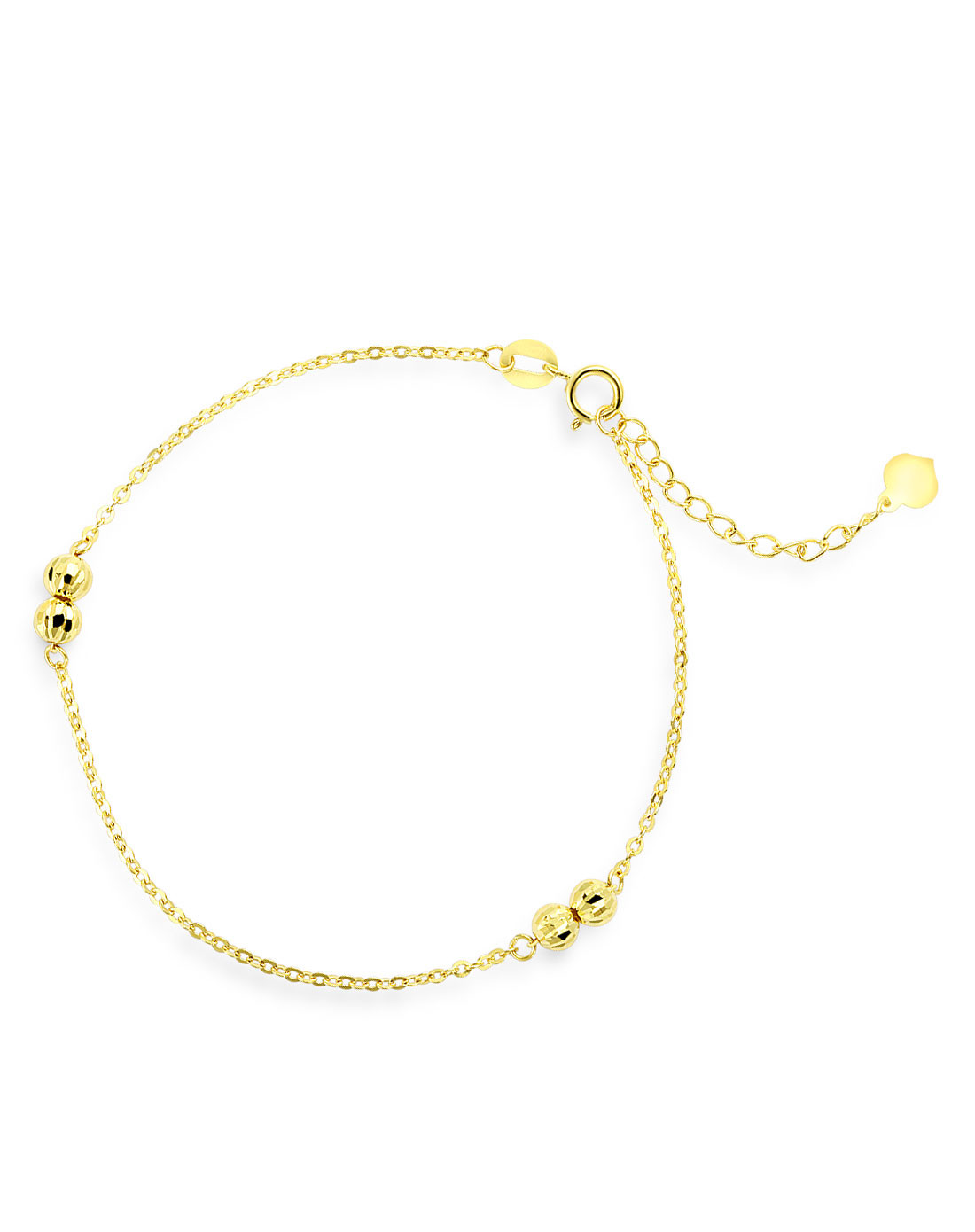 18k金简光面圆珠宝手链