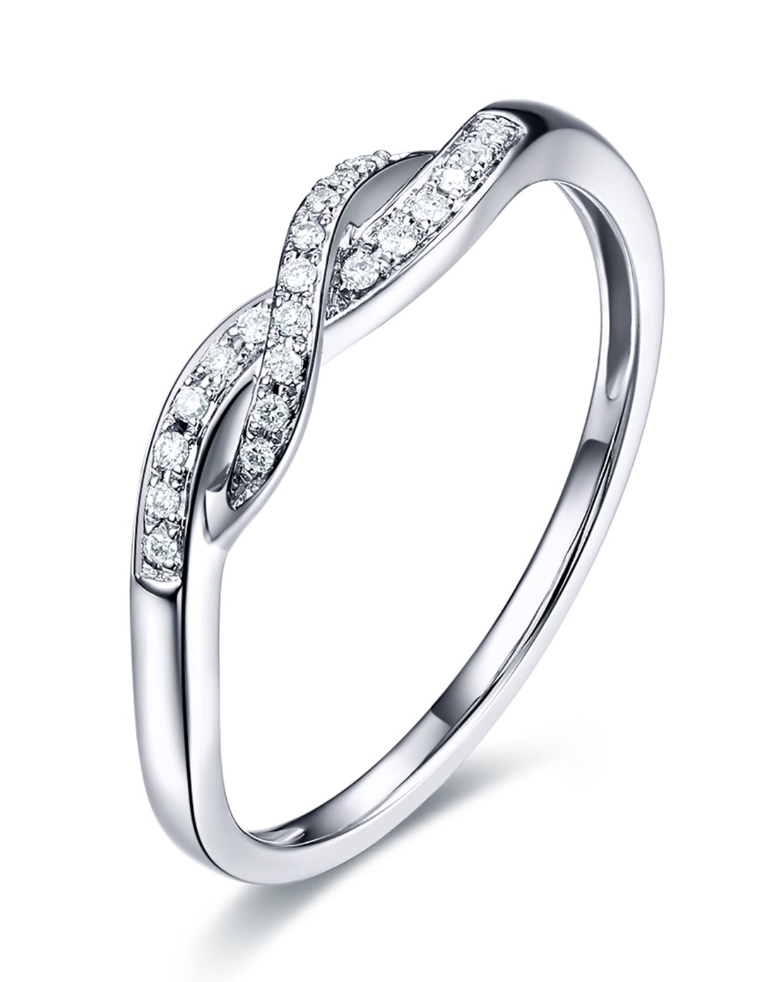 18k金钻石扭臂戒指约5分