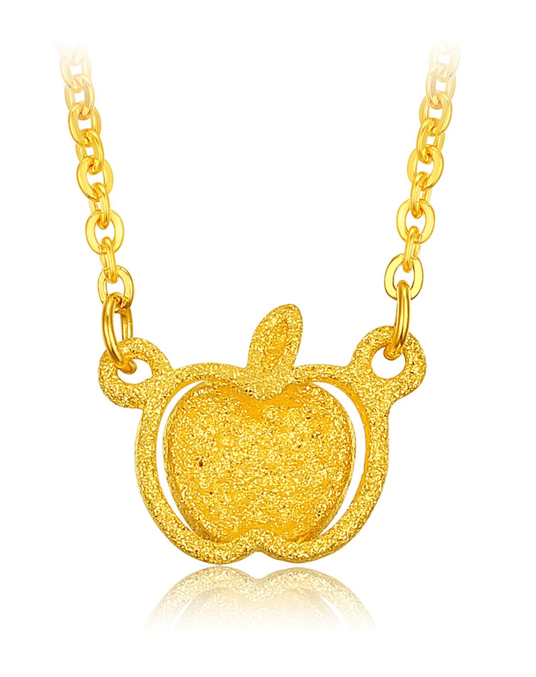 足黄金小苹果项链