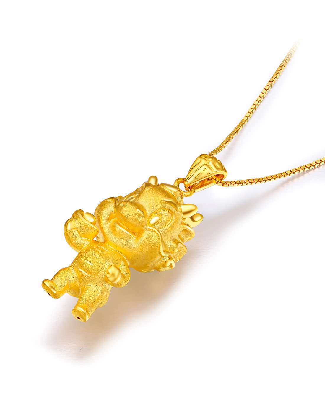 足黄金麒麟献宝吊坠