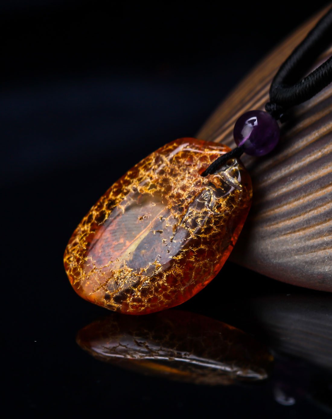 穗南 天然带皮原石 琥珀吊坠(含绳)多款可选 2-3g