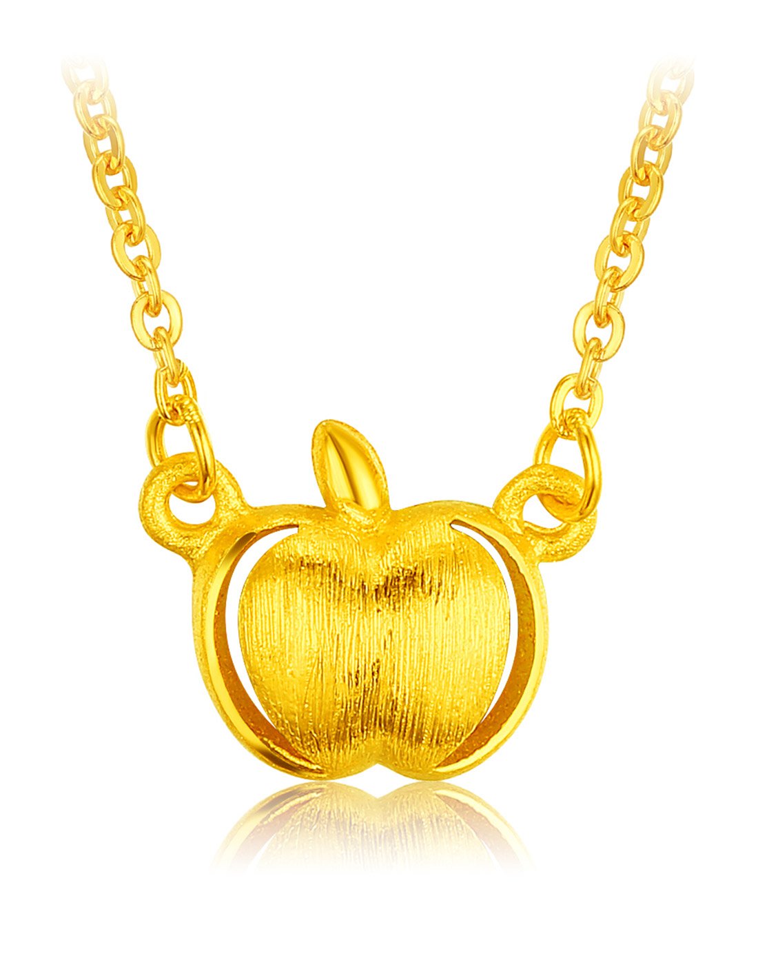 足黄金小苹果项链