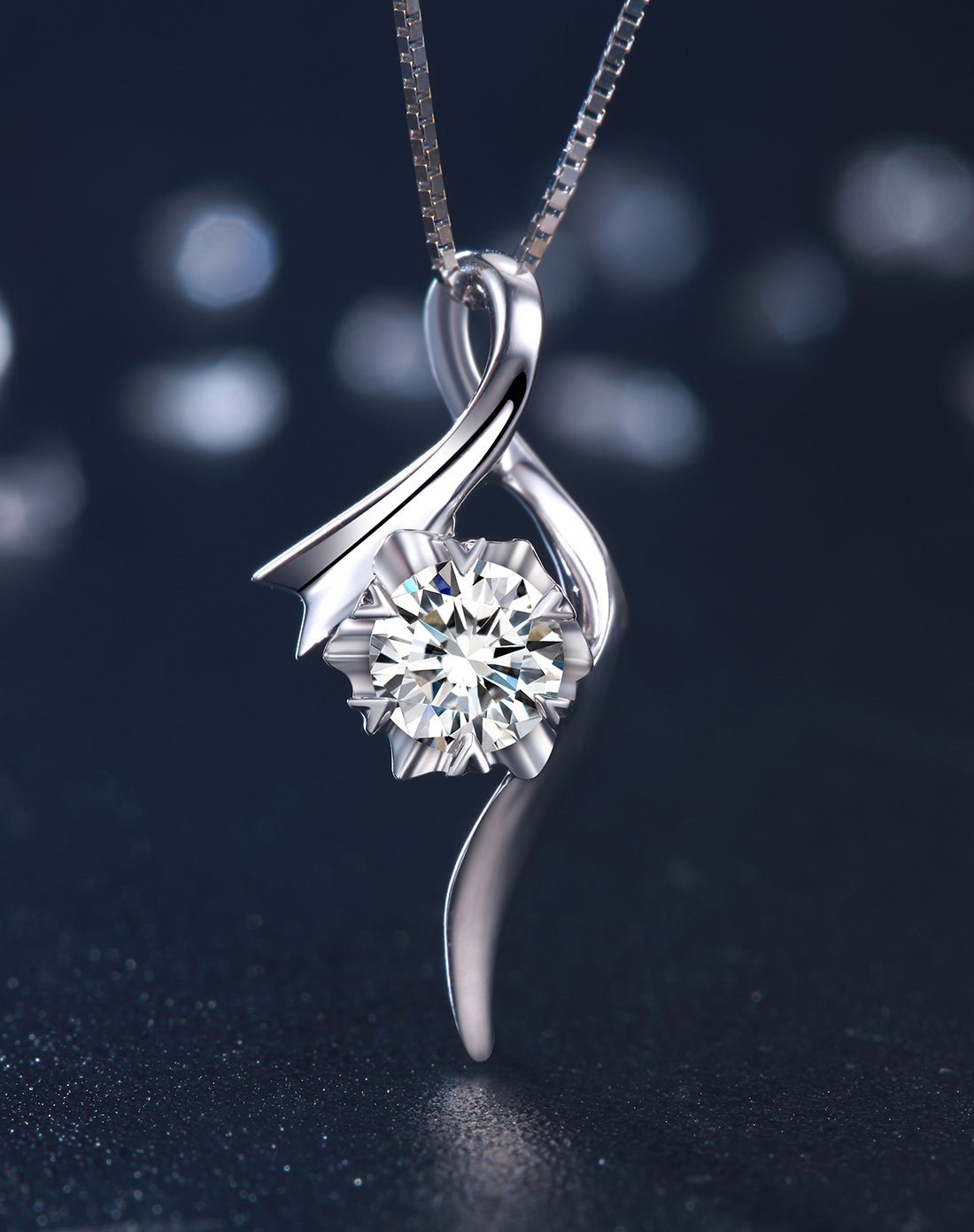 珂兰钻石珠宝专场白18k金雪花显钻钻石吊坠klh1741663_唯品会