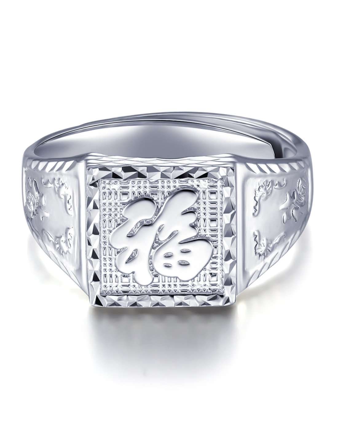 谢瑞麟tsl钻石专场铂金pt950大气福字男士戒指66t-af231_唯品会