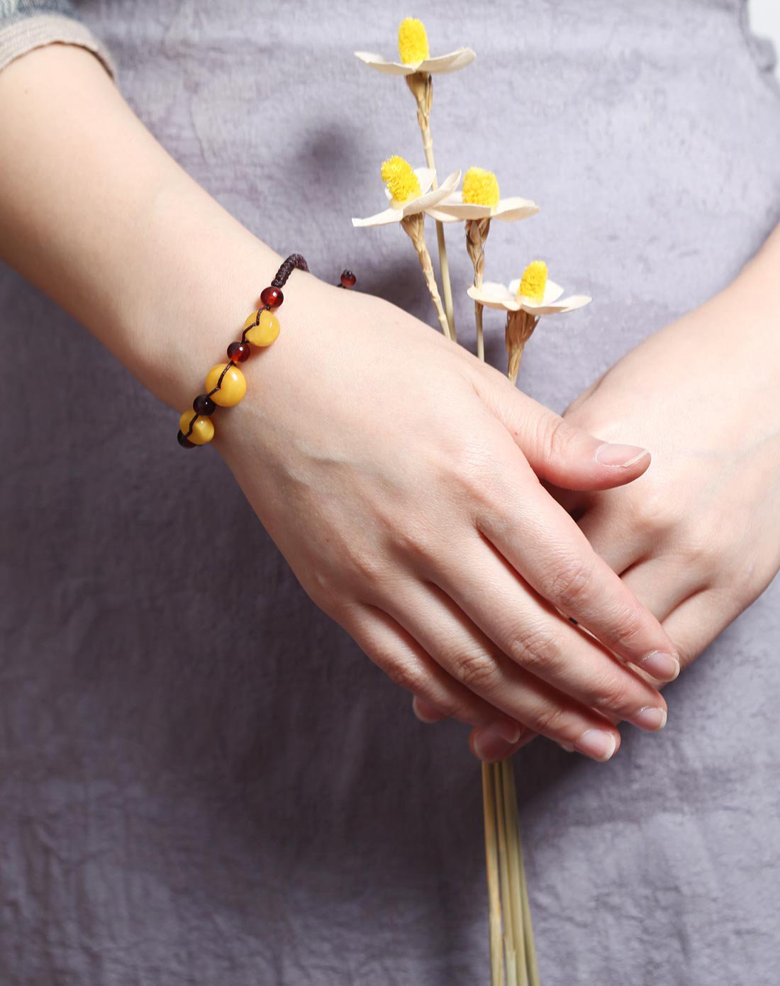 穗南穗南 原创diy 纯手工编绳 满蜜蜜蜡平安扣手链17h6216082942_唯品