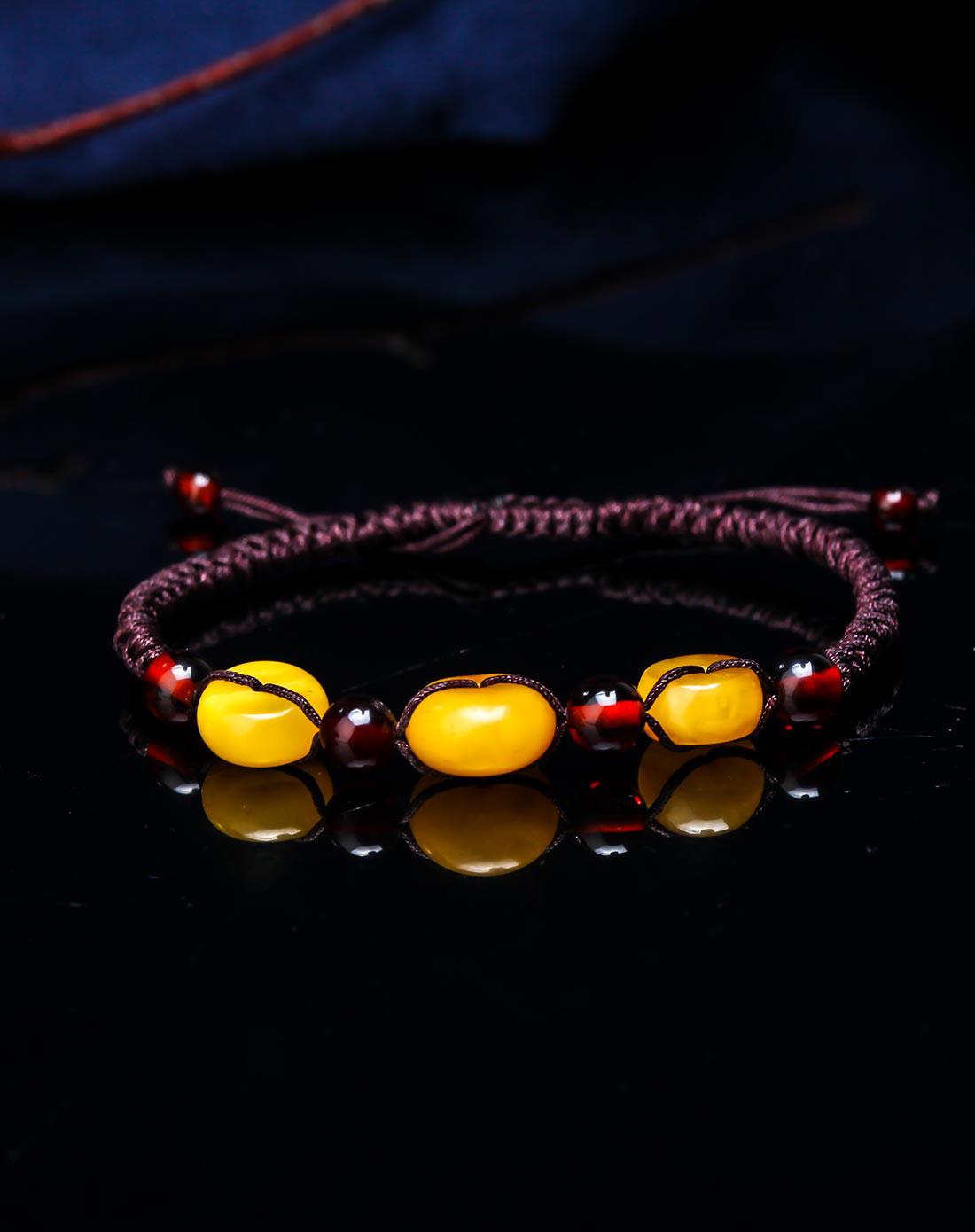 穗南 原创diy 纯手工编绳 满蜜蜜蜡平安扣手链