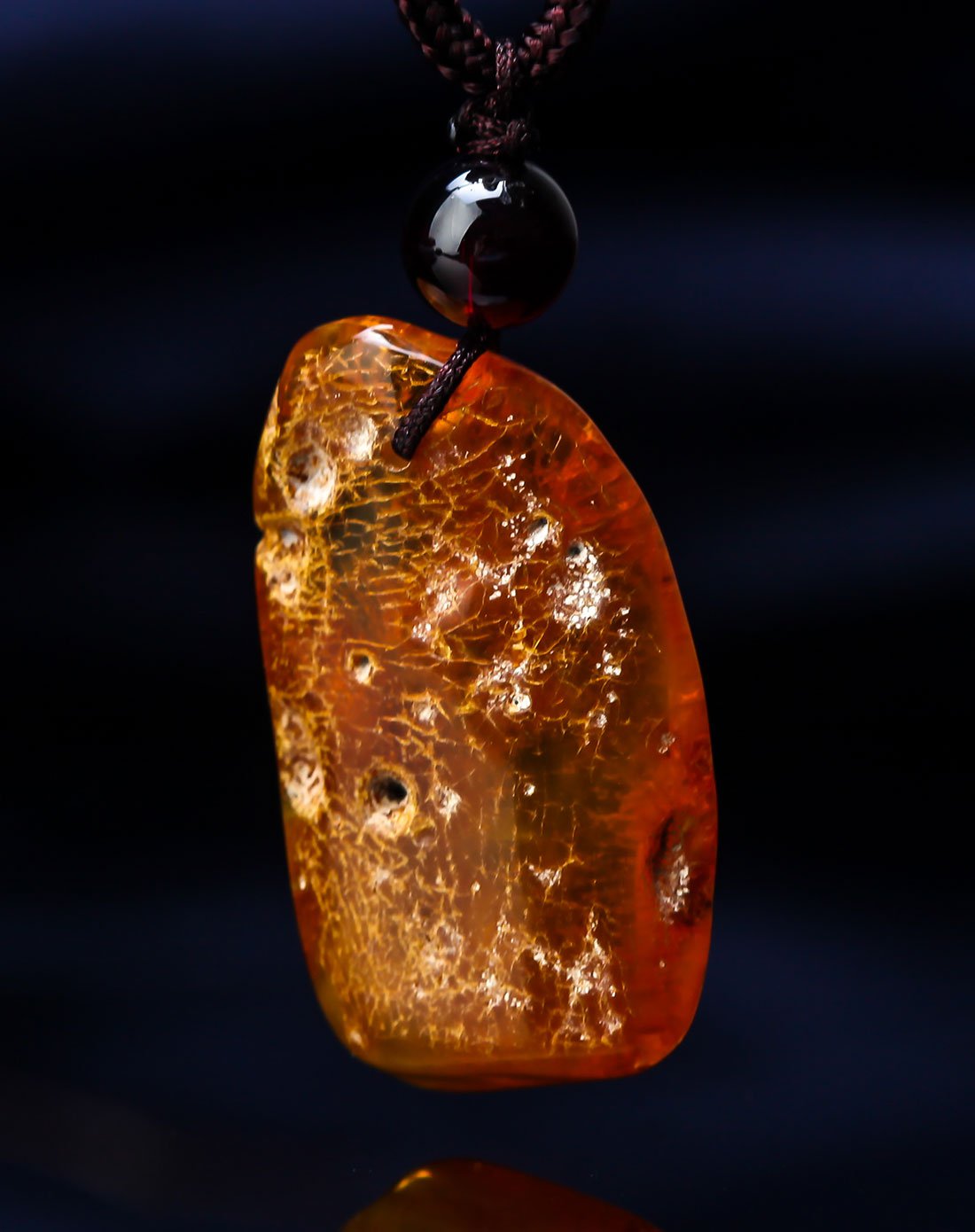 穗南 天然带皮原石 琥珀吊坠(含绳)多款可选 3-4g