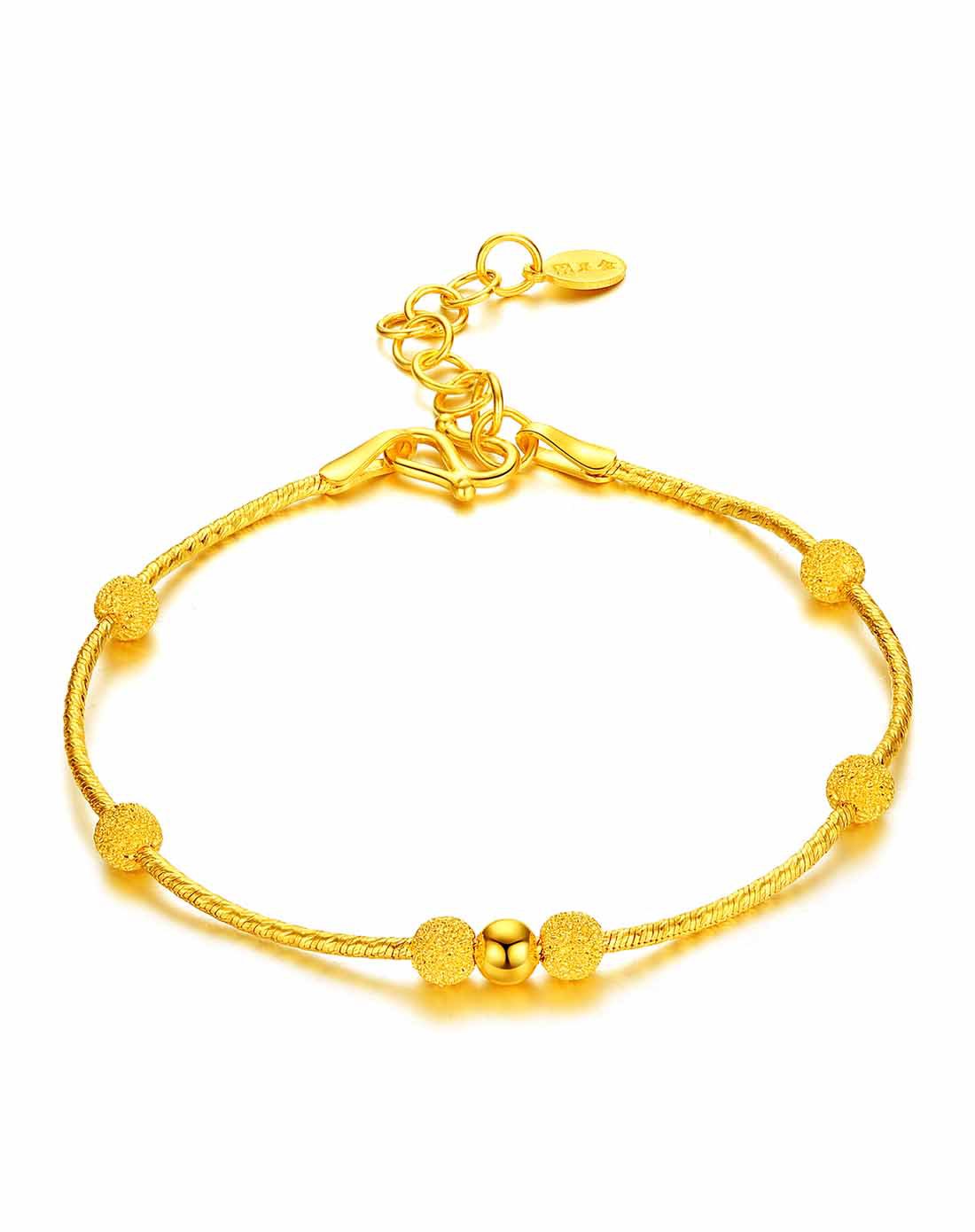 足黄金串珠休闲手链