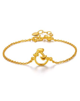 足黄金生肖小鸡手链
