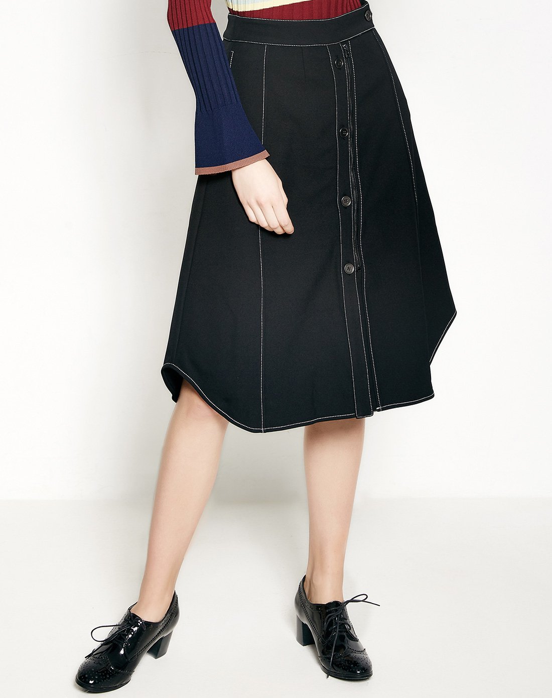 ur春夏新品拼接时尚h型半身裙