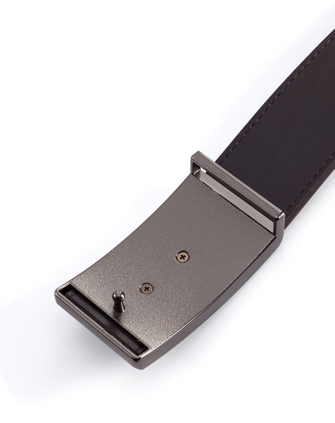 塞飞洛真皮光面平滑扣时尚商务男士皮带