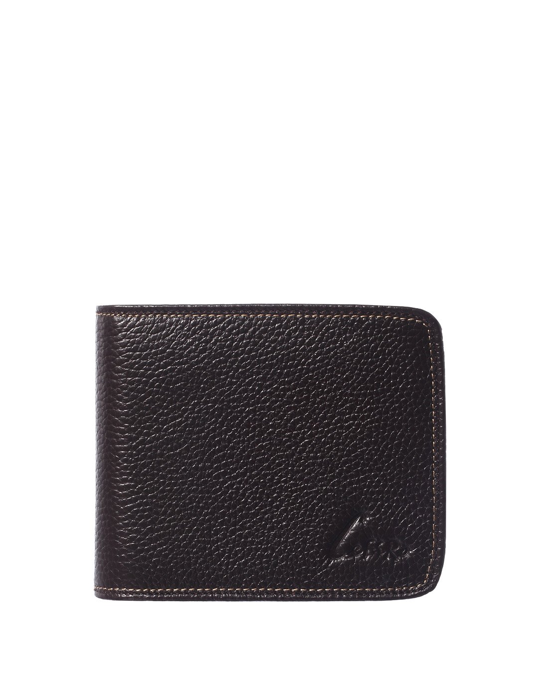 塞飞洛牛皮车缝线横款方形纯色商务男款1折钱包