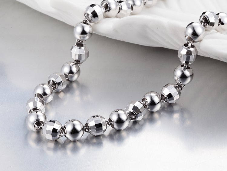 明牌 铂金pt950圆珠串连男士项链约50.4克计价