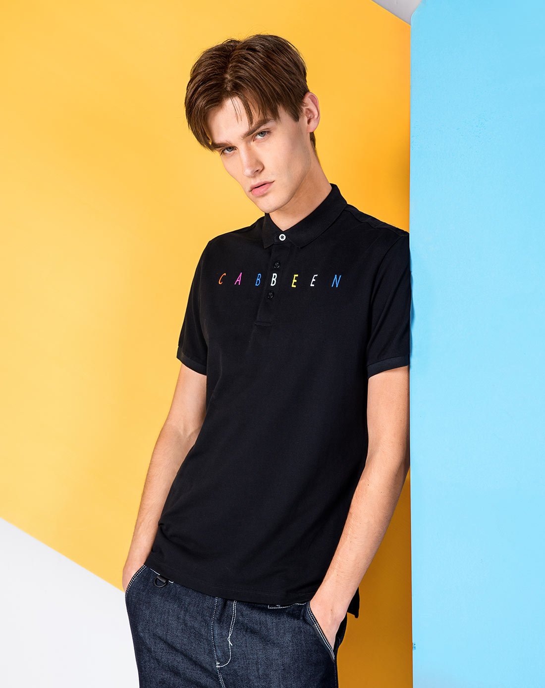 卡宾cabbeen2017年新品字母刺绣翻领短袖polo317216301601_唯品会