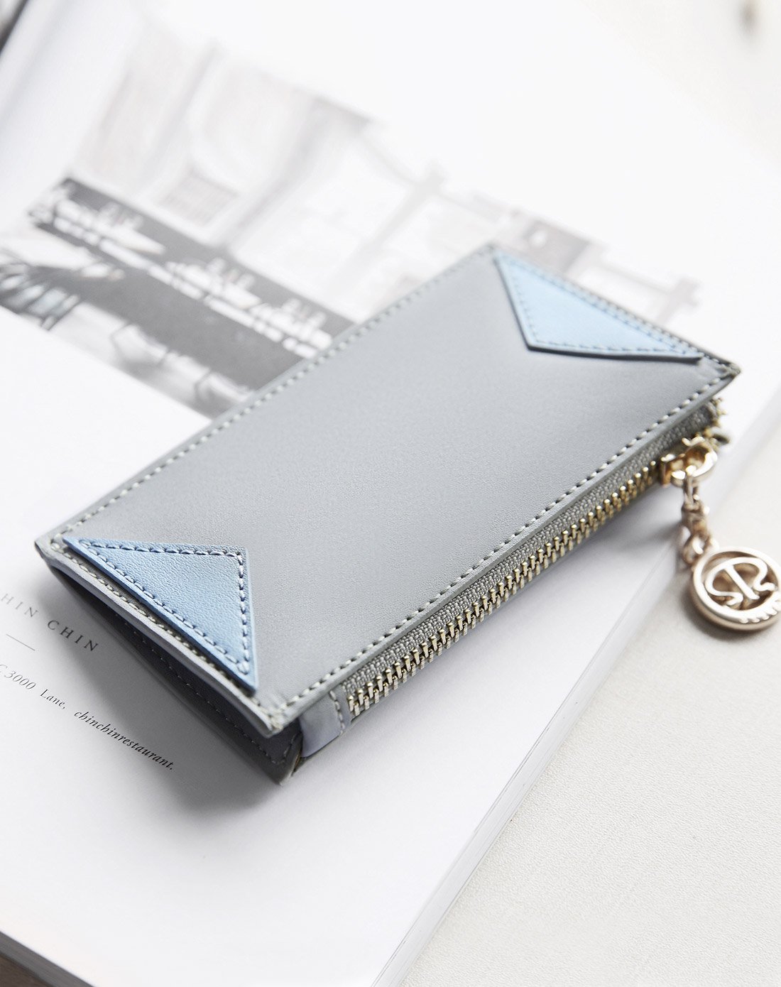 牛皮日韩时尚超薄短款小钱包灰色