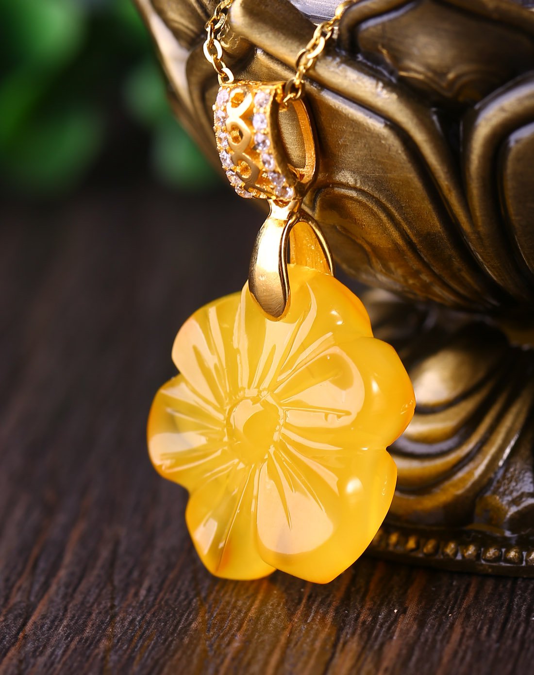 昊天925三生三世桃花香蜜蜡吊坠附证书