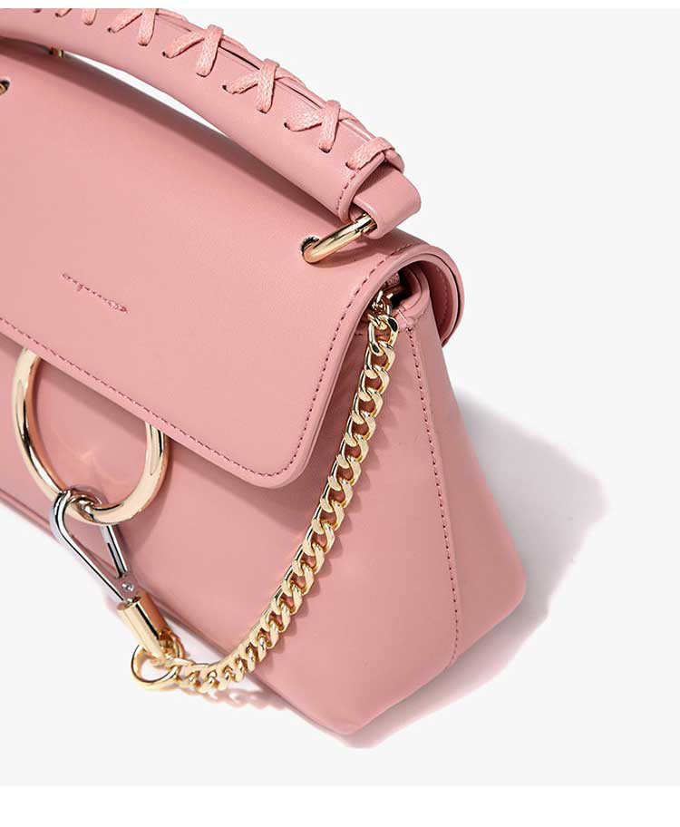 pm韩版包包2017春夏新款圆环单肩包时尚女包休闲斜挎包棕色