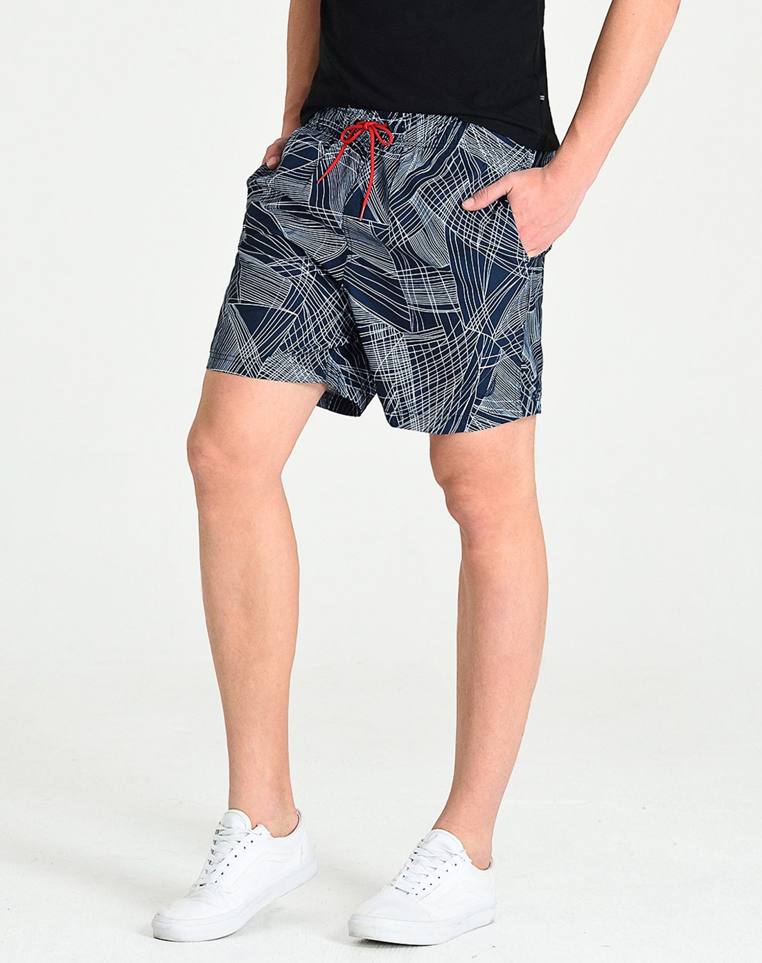 男式运动休闲泳裤藏青